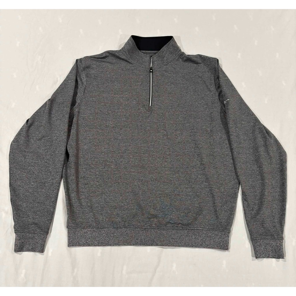 FootJoy Mens Quarter Zip Pullover Gray Heather Golf Sweater‎ Large Elk Logo